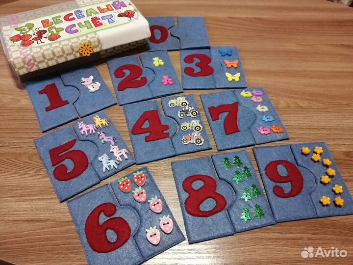 Игры из фетра. Пазл-счёт для детей