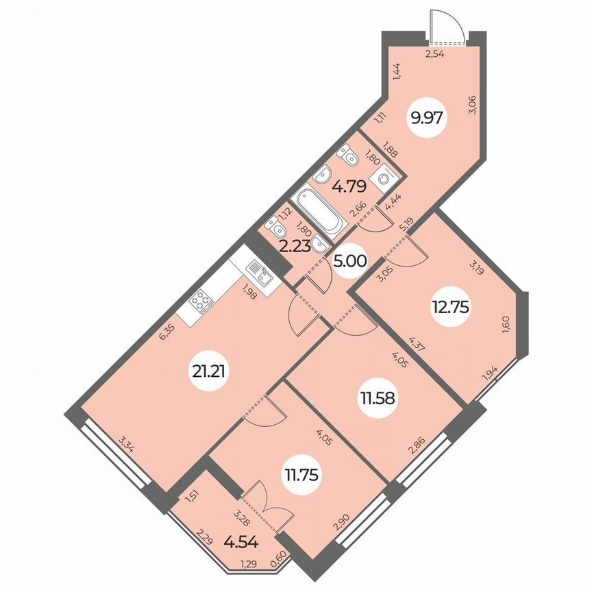 3-к. квартира, 81 м², 9/24 эт.