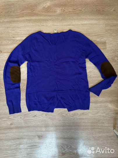 Кашемировый свитер s фиолетовый и серый