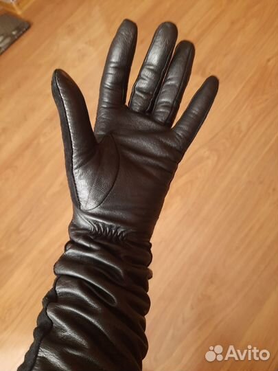 Перчатки женские кожаные размер 7 длинные