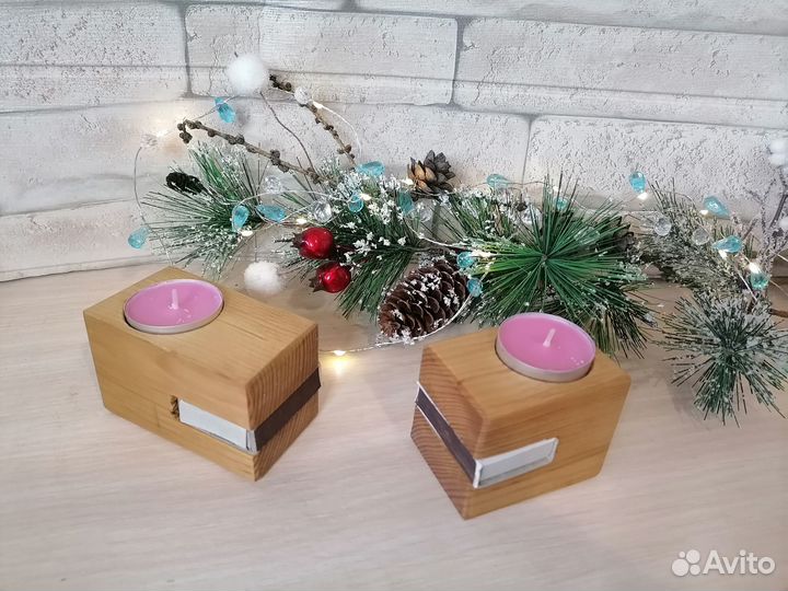 Подсвечник из дерева