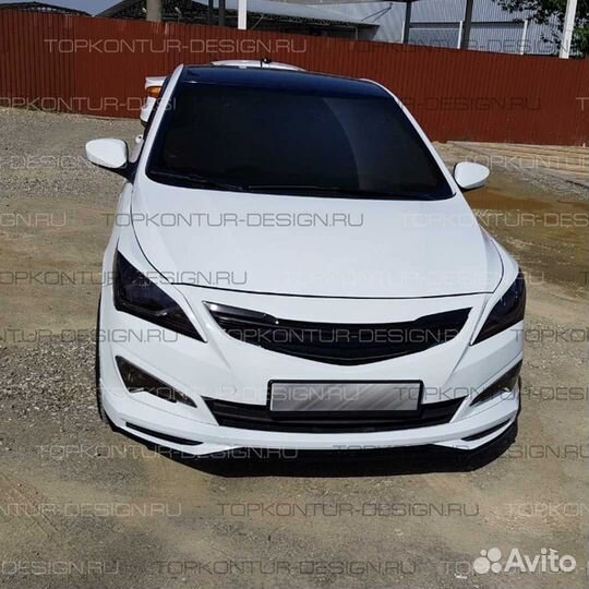 Накладки на передние фары zeus для Hyundai Solaris