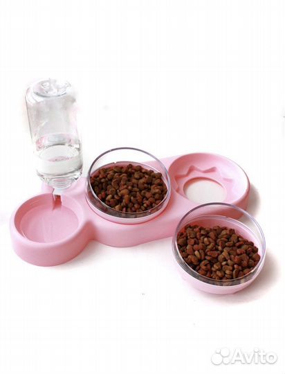 Миска для кошек на подставке с автопоилкой