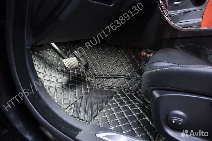 Ковры из экокожи в салон с прострочкой
