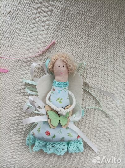 Ангелочки игрушка из ткани, сувенир на 8 марта руч