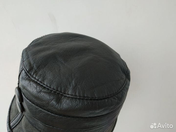 Панама зимняя кожаная на меху