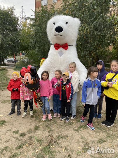 Поздравления от белого мишки и чебурашки