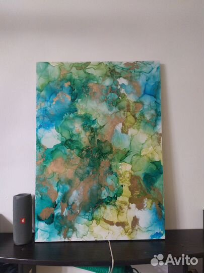 Картина интерьерная, абстракция, чернила