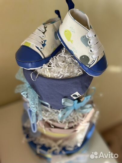 Торт из памперсов для мальчика