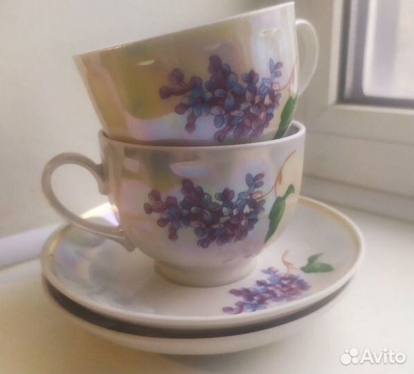 Кофейные пары Сирень, чайные чашки Сирень