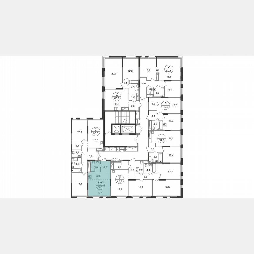 Квартира-студия, 27,1 м², 19/19 эт.