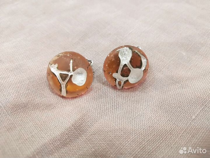 Клипсы круглые Япония винтаж