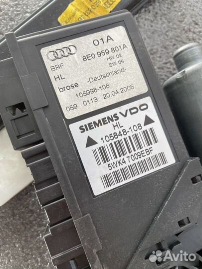 Стеклоподъемник задний левый Audi A4 B7 2.0