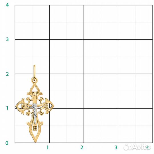Золотая подвеска крест арт п-1036