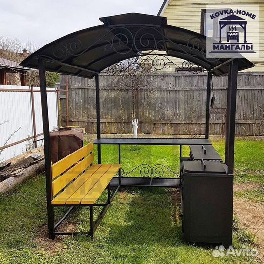 Беседка с мангалом под ключ / Со сталью 5-8 мм