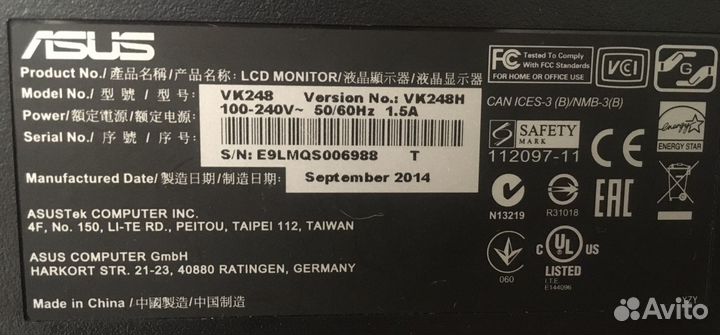 Монитор asus 24