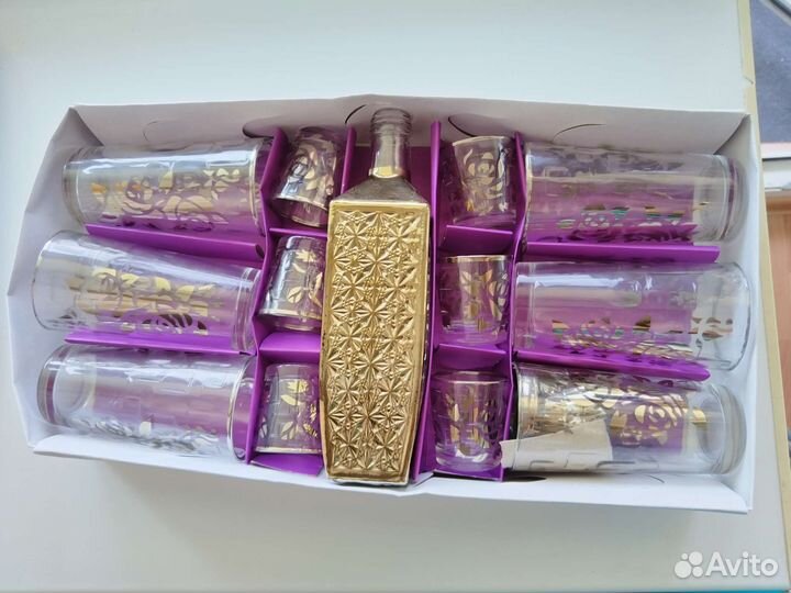 Графин со стаканами богемия