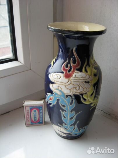 Ваза старинная Дракон антиквариат