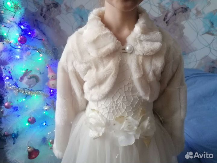 Платье новогоднее с шубкой