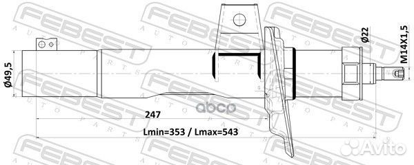 Амортизатор газовый передний VW Golf 1.4-3.2/1