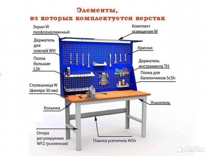 Верстак усиленный W120.WS1.WS1.021