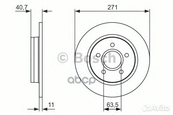 Диск тормозной 0986479763 Bosch