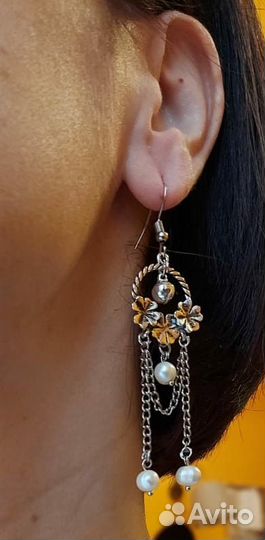 Серьги с жемчугом - украшения ручной работы