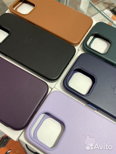 Кожаный чехол MagSafe iPhone 15/15pro/15 pro max