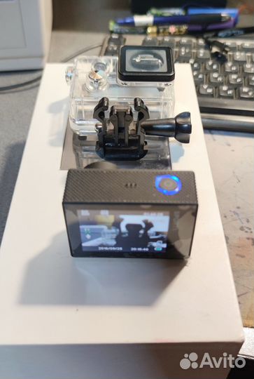 Экшн камера 4К Wi-Fi с подводным боксом и креплени