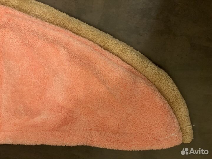 Полотенце тюрбан для сушки волос с пуговицей