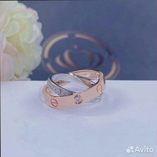 Кольцо Cartier Love, бриллиантовое паве 0,16ct