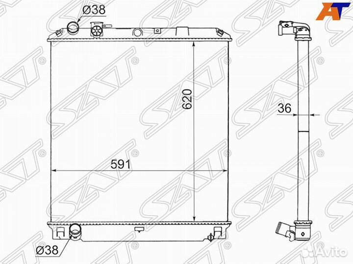 Радиатор isuzu ELF FSR90/NPR81 04- (пластинчатый)