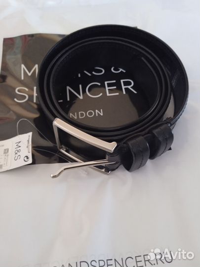 Фирменный кожаный ремень Marks&Spencer