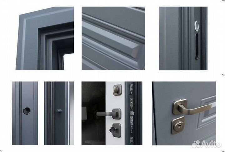 Дверь входная серая металлическая Барселона