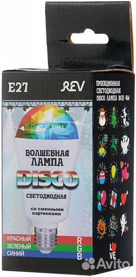Лампа светодиодная REV Disco RGB, E27, A60, 4Вт
