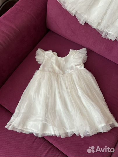 Белые платья для двойни девочек 92