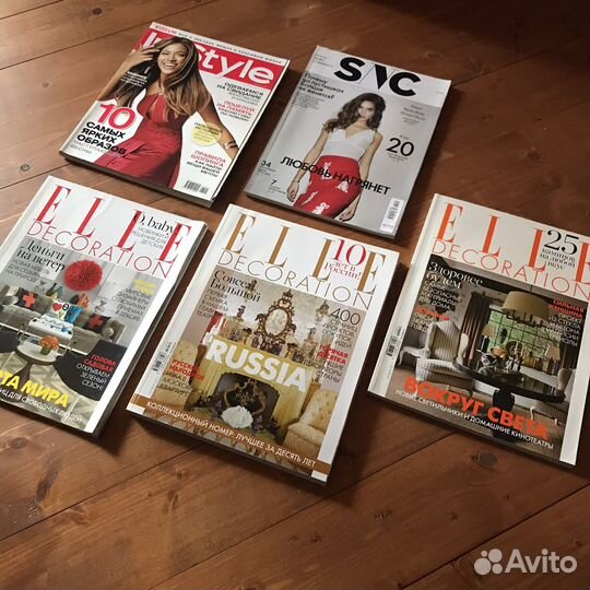 Журналы Elle Decoration, InStyle, SNC