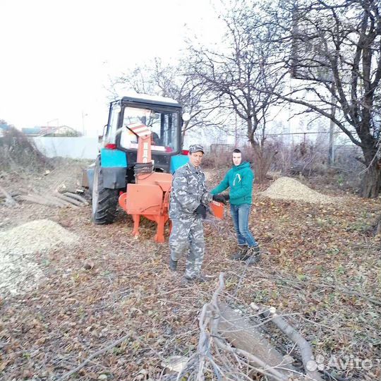 Кронирование, спил деревьев, кустарников дробилка