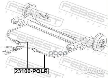 Трос ручного тормоза 23100-polr Febest