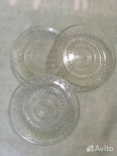 Тарелка стеклянная Клеймо завода нсз СССР за все