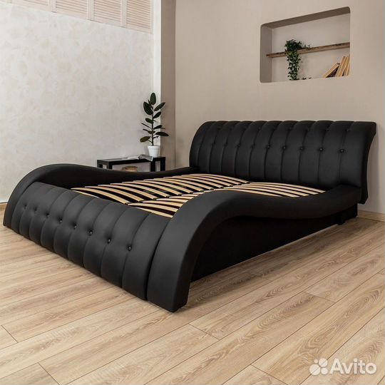 Кровать 180х200 черная Мадрид