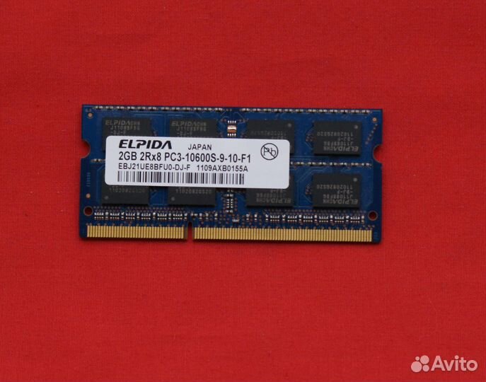Оперативная память sodimm Elpida DDR3 2Gb, PC3-106
