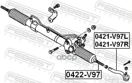 Наконечник рулевой левый 0421V97L Febest