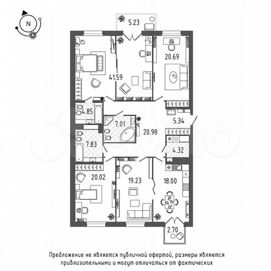 4-к. квартира, 174,2 м², 8/9 эт.