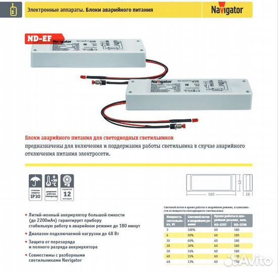 Блок аварийного питания Navigator ND-EF07