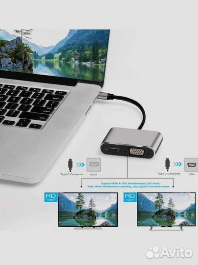 USB адаптер C-VGA hdmi концентратор 4 в 1