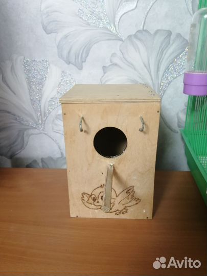 Клетка для волнистого попугая, с гнездом