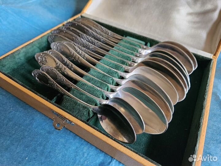 Столовый набор ложек из мельхиора 12 шт. (РСФСР)