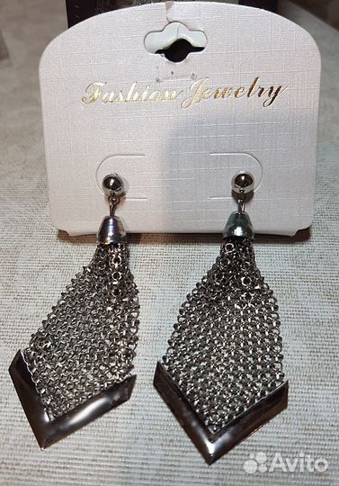 Серьги длинные металл