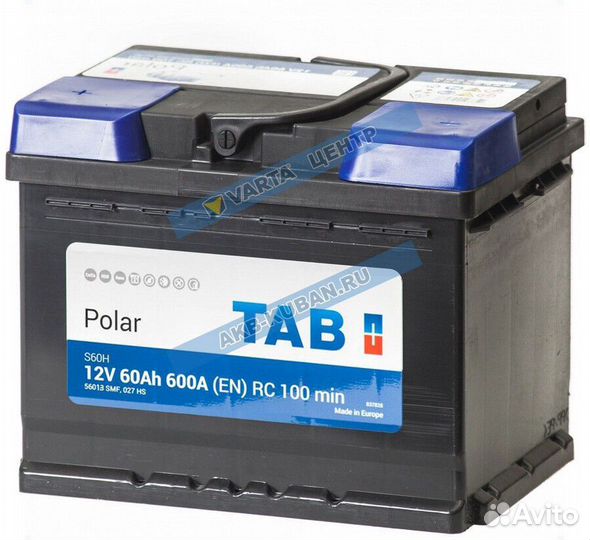 Аккумуляторы TAB 60 Ah 600 А с гарантией
